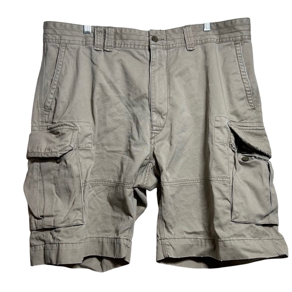 Polo Ralph Lauren Mens Khaki Cargo Shorts Tan 100% Cotton Size 40 Classic Fit‎